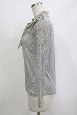 画像2: axes femme / 総レースボウタイプルオーバー M グレー H-26-01-10-1060-AX-TO-NS-ZH
