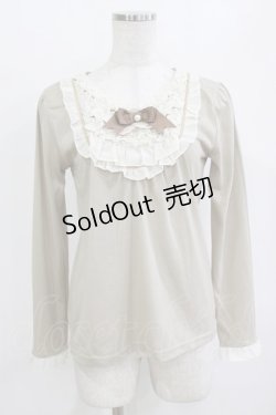 画像1: axes femme / パールリボンプルオーバー M ベージュ H-26-01-10-1061-AX-TO-NS-ZH