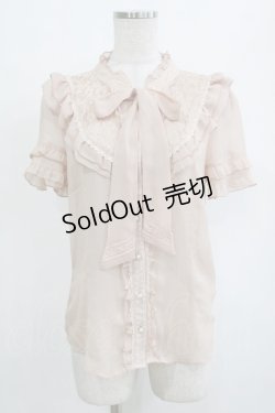 画像1: axes femme / フリルボータイブラウス M ピンク H-26-01-10-1064-AX-BL-NS-ZH