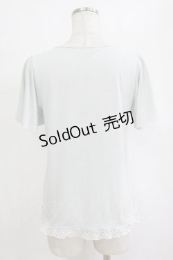 画像3: axes femme / ドットシフォン切替Tシャツ M ブルー H-26-01-10-1066-AX-TS-NS-ZH