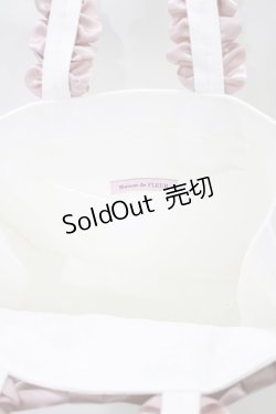 画像2: Maison de FLEUR / ジャカードリボンフリルスクエアトートSバッグ  オフ/ピンク H-26-01-10-1070-LO-BG-NS-ZH