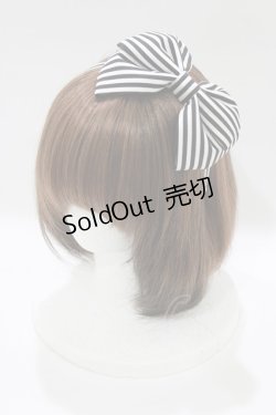 画像1: Chantilly / リボンカチューシャ  オフ/ネイビー H-26-01-10-1076-EL-AC-NS-ZH