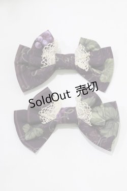 画像1: 仲夏物語（海外ロリータブランド） / ロワールのブドウ園5.0 リボンクリップ  パープル H-26-01-10-1079-EL-AC-NS-ZH