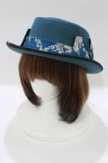 Miss Point（海外ロリータブランド） / アンティークフラワーウォール帽子  ブルー H-26-01-10-1083-EL-AC-NS-ZH