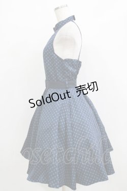 画像2: Innocent World / ドット柄ホルターネックジャンパースカート M ネイビー H-26-01-10-1007-IW-OP-NS-ZH