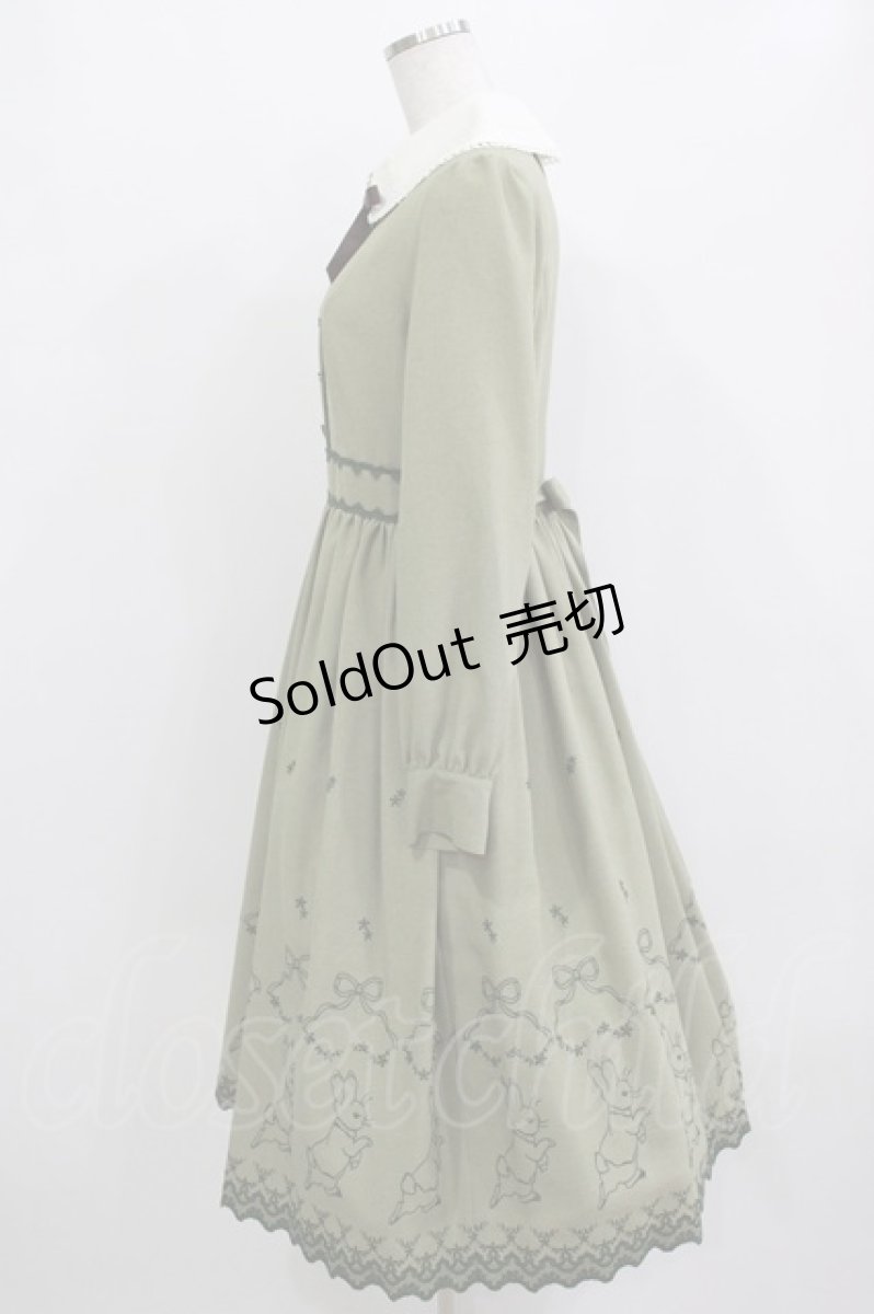 画像2: Innocent World / ピーターラビット  刺繍ワンピース M ライトグリーン×ダークグリーン H-26-01-10-1089-IW-OP-NS-ZH (2)