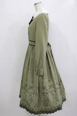 画像2: Innocent World / ピーターラビット  刺繍ワンピース M ライトグリーン×ダークグリーン H-26-01-10-1089-IW-OP-NS-ZH