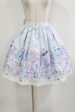 画像1: BABY,THE STARS SHINE BRIGHT / 星屑Fantasia 双子の星ネコちゃんのホロスコープ 柄スカート Free サックス H-26-01-10-1011-BA-SK-NS-ZH