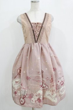 画像1: axes femme / メッセージカードパネル柄ワンピース M ピンク H-26-01-10-1013-AX-OP-NS-ZH