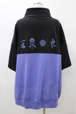 画像2: LISTEN FLAVOR / 麻雀半袖ジャージ  パープル×ブラック H-26-01-10-059-PU-TO-KB-ZH
