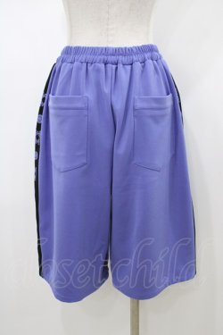 画像2: LISTEN FLAVOR / 麻雀ジャージハーフパンツ  パープル×ブラック H-26-01-10-013-PU-PA-KB-ZH