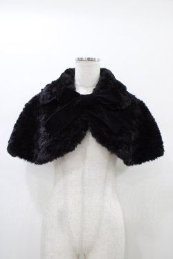 画像1: Sheglit / "Noble"ファーケープ  ブラック H-26-01-10-014-EL-JA-KB-ZH