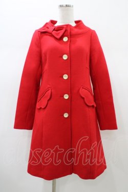 画像1: Emily Temple cute / スタンドカラーコート  レッド H-26-01-10-018-ET-CO-KB-ZH