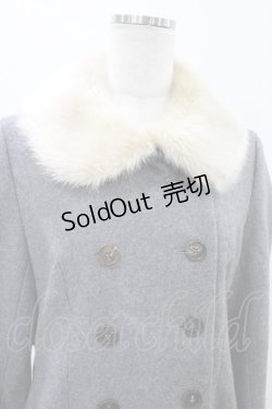 画像4: Jane Marple / ソフトメルトンのロイヤルコート  ミックスグレー×ベージュファー H-26-01-10-019-JM-CO-KB-ZH