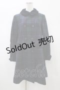 Jane Marple / オリジナルタータンのチェスターフィールドコート  グリーン×ネイビー H-26-01-10-020-JM-CO-KB-ZH