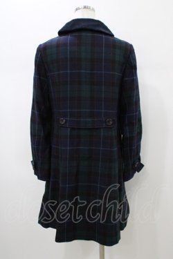 画像2: Jane Marple / オリジナルタータンのチェスターフィールドコート  グリーン×ネイビー H-26-01-10-020-JM-CO-KB-ZH