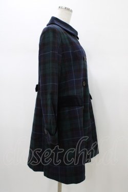 画像3: Jane Marple / オリジナルタータンのチェスターフィールドコート  グリーン×ネイビー H-26-01-10-020-JM-CO-KB-ZH