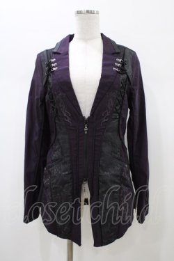 画像1: Ozz Croce / レースアップZIPジャケット  紫 H-26-01-10-021-OO-JA-KB-ZH