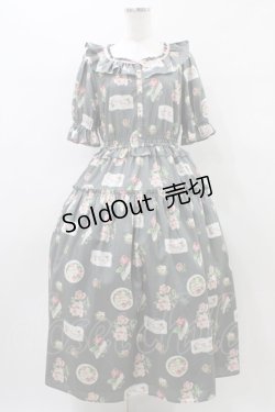 画像1: Melody BasKet / Precious Roseフリルカラーワンピース TallM グレー H-26-01-10-027-LO-OP-KB-ZH