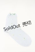 Candy Stripper / FLOWER SOCKS  サックス H-26-01-11-004-PU-ZA-KB-ZH