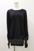 Qutie Frash / ギャザー切替ロングカットソー  黒 H-26-01-11-047-QU-TO-KB-ZH