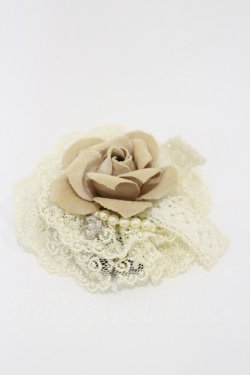 画像1: ATELIER PIERROT / ローズレースクリップブローチ  ベージュ H-26-01-11-006-EL-ZA-KB-ZH