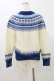 画像2: Jane Marple Dans Le Salon / Fair Isle Knit Cardigan  オフ×ブルー H-26-01-11-054-JM-TO-KB-ZH (2)