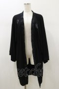 Qutie Frash / 羽織風カットソーカーデ  黒 H-26-01-11-056-QU-TO-KB-ZH