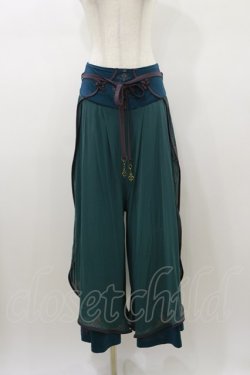 画像1: Ozz oneste / 和チャイナワイドパンツ  グリーン H-26-01-11-057-OO-PA-KB-ZH