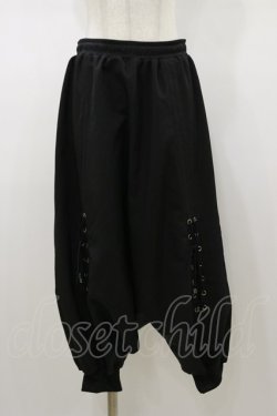 画像1: Qutie Frash / 2019プレミアム”紅鶴”サルエルパンツ  黒×赤 H-26-01-11-061-QU-PA-KB-ZH