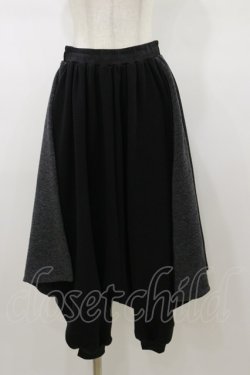 画像1: Qutie Frash / 龍プリントサルエルパンツ  黒×グレー H-26-01-11-062-QU-PA-KB-ZH