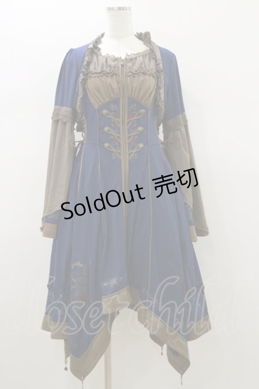 画像1: Ozz oneste / Renaissance Roseカーデワンピース  青 H-26-01-11-072-OO-OP-KB-ZH (1)