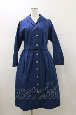 画像1: Jane Marple Dans Le Salon / Sulfur damp coat dress  ネイビー H-26-01-11-074-JM-OP-KB-ZH