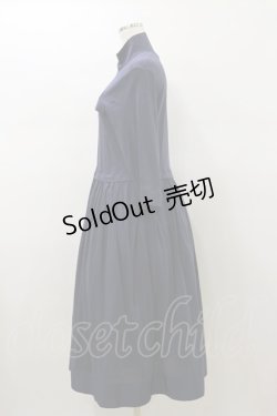 画像3: Jane Marple Dans Le Salon / シフォン天竺ジップアップドレス M ネイビー H-26-01-11-076-JM-OP-KB-ZH