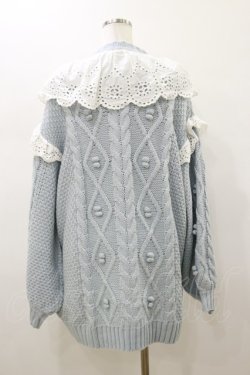 画像2: Candy Stripper / LACE COLLAR CABLE KNITワンピース  サックス H-26-01-11-078-PU-OP-KB-ZH