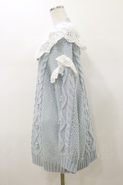 画像3: Candy Stripper / LACE COLLAR CABLE KNITワンピース  サックス H-26-01-11-078-PU-OP-KB-ZH