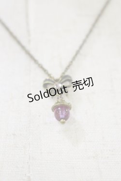 画像1: Michal Negrin / リボンチャームネックレス  ゴールド×ピンク H-26-01-11-013-LO-AC-KB-ZH