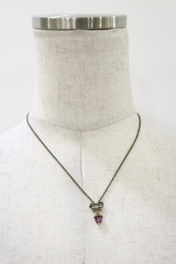 画像2: Michal Negrin / リボンチャームネックレス  ゴールド×ピンク H-26-01-11-013-LO-AC-KB-ZH