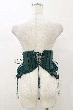 画像2: Ozz oneste / 薔薇刺繍ショートコルセット  グリーン H-26-01-11-017-OO-ZA-KB-ZH