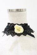ATELIER PIERROT / ローズレースチョーカー  ブラック×アイボリーローズ H-26-01-11-025-EL-AC-KB-ZH