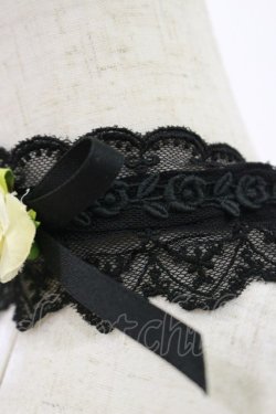 画像2: ATELIER PIERROT / ローズレースチョーカー  ブラック×アイボリーローズ H-26-01-11-025-EL-AC-KB-ZH