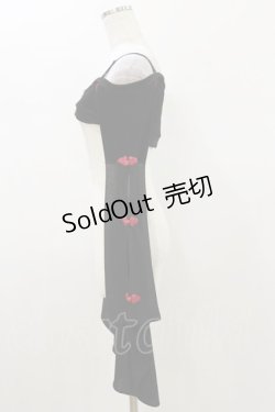 画像3: Qutie Frash / 着物オフショルショートカーデ  黒×赤 H-26-01-11-033-QU-TO-KB-ZH