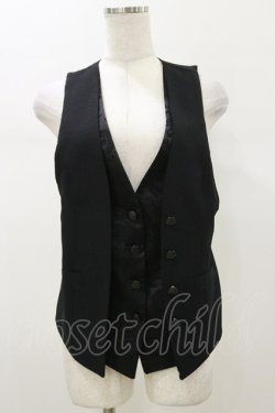 画像1: Qutie Frash / レイヤード風ベスト  黒 H-26-01-11-035-QU-TO-KB-ZH