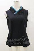 Qutie Frash / 着物衿インナータンク  ブラック×ブルーグリーン H-26-01-11-037-QU-TO-KB-ZH