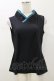 画像1: Qutie Frash / 着物衿インナータンク  ブラック×ブルーグリーン H-26-01-11-037-QU-TO-KB-ZH (1)