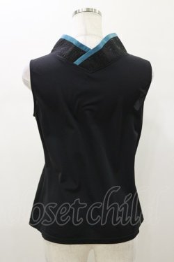画像2: Qutie Frash / 着物衿インナータンク  ブラック×ブルーグリーン H-26-01-11-037-QU-TO-KB-ZH