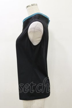 画像3: Qutie Frash / 着物衿インナータンク  ブラック×ブルーグリーン H-26-01-11-037-QU-TO-KB-ZH