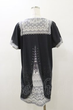 画像2: abilletage / トロンプルイユTシャツワンピース（レースセーラー）  ブラック H-26-01-11-039-GO-OP-KB-ZH