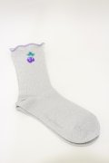 Candy Stripper / CHERRY RIB SOCKS  シルバー H-26-01-11-003-PU-ZA-KB-ZH