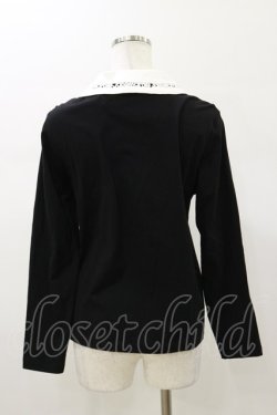 画像2: Jane Marple / ロゴレースカラープルオーバー  ブラック H-26-01-11-041-JM-TO-KB-ZH